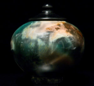 SOLD Vase (145) by Geoff Searle pit-fired pottery - 7" (H) $295