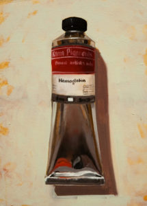 SOLD "Hemoglobin," by Renato Muccillo 5 x 7 - oil on panel $1035 Framed