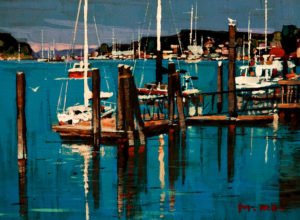 SOLD "Summer Coast," by Min Ma 6 x 8 - acrylic $440 Unframed $600 in show frame