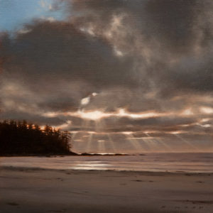 SOLD "Sunbeams, Nel's Bight," by Ray Ward 8 x 8 - oil $585 Unframed $760 in show frame