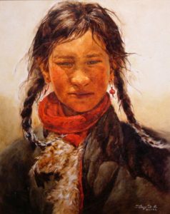  SOLD
"Tibetan Girl," by Donna Zhang
16 x 20 – oil