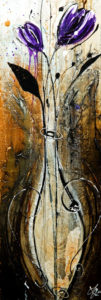 SOLD "Two Gems," by Laura Harris 12 x 36 - acrylic $2010 in show frame $1760 Unframed (thick canvas wrap)