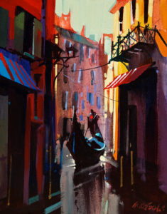 SOLD "Venice in Light and Shadow," by Michael O'Toole 11 x 14 - acrylic $750 Unframed