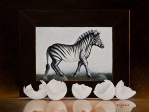 SOLD "Walking on Eggshells," by Mickie Acierno 12 x 16 - oil $1260 Unframed $1425 in show frame