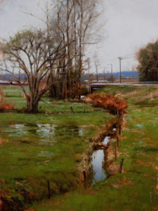 SOLD "West of Sharpe Road," by Renato Muccillo 9 x 12 - oil on panel $1480 with show frame