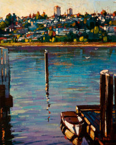 SOLD "White Rock," by Min Ma 8 x 10 - acrylic $580 Unframed $755 in show frame