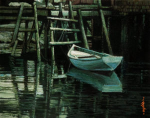SOLD "Another Water Squatter," by Alan Wylie 8 x 10 - acrylic $1170 Unframed $1335 with Show frame