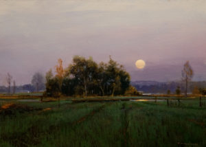 SOLD "August Moon" (Study), by Renato Muccillo 5 x 7 - oil on panel $990 with Show frame