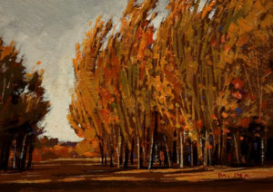 SOLD "Autumn Breeze," by Min Ma 5 x 7 - acrylic $540 Framed $390 Unframed
