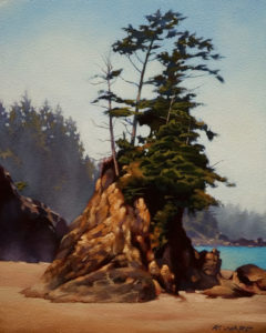 SOLD "Bamfield Mist," by Ray Ward 8 x 10 - oil $560 Unframed $720 with Show frame