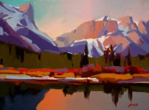 SOLD "Bow Reflection (Canmore)," by Mike Svob 9 x 12 - acrylic $585 Unframed $780 with Show frame