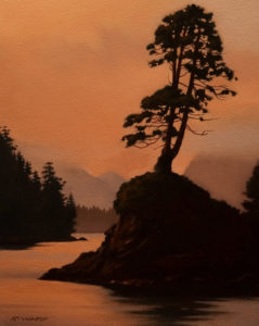 SOLD "Clayoquot Dusk," by Ray Ward 8 x 10 - oil $560 Unframed $720 with Show frame