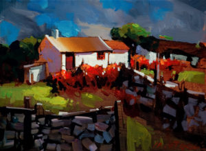 SOLD "Donegal Cottage, Ireland," by Michael O'Toole 9 x 12 - acrylic $600 Unframed $795 with Show frame
