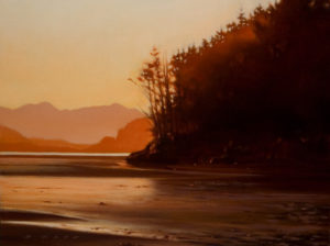 SOLD "Dusk at the Point," by Ray Ward 9 x 12 - oil $865 Framed