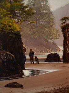 SOLD "Early Evening, San Josef Bay," by Ray Ward 12 x 16 - oil $1070 in show frame $1060 in standard frame