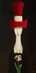 SOLD "Emily's Tulip," by Danny McBride 15 x 30 - acrylic $2400 Unframed $2770 with Show frame