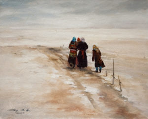 SOLD "First Skiff of Snow," by Donna Zhang 8 x 10 - oil $940 Framed