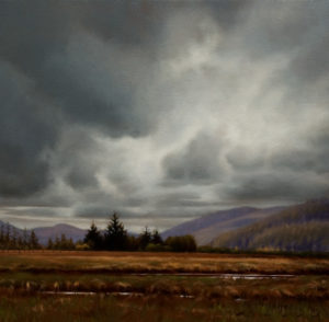 SOLD "Grey Sky Over Hansen Meadows," by Ray Ward 12 x 12 - oil $960 in show frame $940 in standard frame
