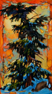 SOLD "I Feel Small," by David Langevin 5 x 9 - acrylic $385 Unframed $515 with Show frame