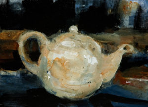 SOLD "I'm a little teapot, short and stout," by Susan Flaig 5 x 7 - acrylic/graphite $315 Unframed