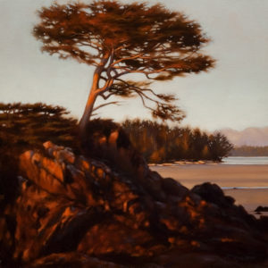 SOLD "Last Light, Schooner Cove (Study)," by Ray Ward 12 x 12 - oil $960 Framed