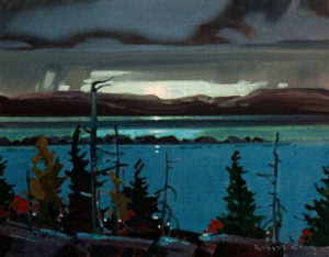 SOLD "Late Light at Marchand Reef, Langara Island," by Robert Genn 11 x 14 - acrylic $2200 Unframed $2410 with Show frame