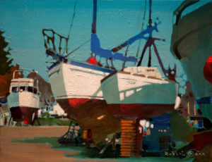 SOLD "Light and Shade at Crescent Beach Marina," by Robert Genn 11 x 14 - acrylic $2400 Unframed