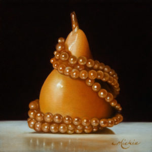 SOLD "Pear Hug," by Mickie Acierno 10 x 10 - oil $875 Framed $735 Unframed