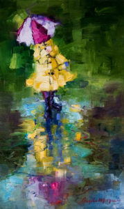 SOLD "Predictable," by Angela Morgan 12 x 20 - oil $900 (thick canvas wrap without frame)