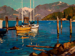 SOLD "Squamish View," by Min Ma 6 x 8 - acrylic $610 Framed $440 Unframed