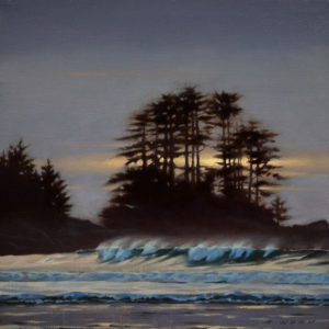SOLD "Storm Light, West Coast," by Ray Ward 8 x 8 - oil $685 Framed