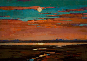 SOLD "Sunset Glow," by Min Ma 5 x 7 - acrylic $540 Framed $390 Unframed