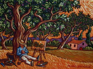 SOLD "Vincent's Little Break," by Michael Stockdale 6 x 8 - acrylic $290 Unframed