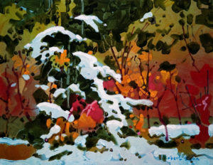 SOLD "Whistler Pattern, November," by Robert Genn 11 x 14 - acrylic $2200 Unframed $2410 with Show frame
