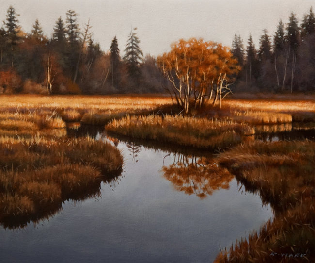 SOLD "Autumn Oaks on the Marsh," by Ray Ward 10 x 12 - oil $880 Unframed $1085 Custom framed