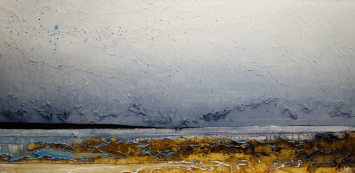SOLD "From the Shore," by Laura Harris 24 x 48 - acrylic $3190 (thick canvas wrap without frame)