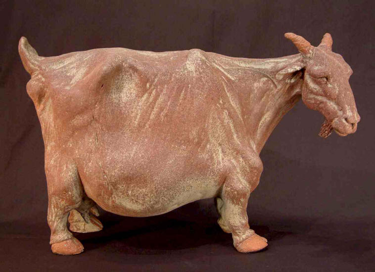 SOLD "Goat" Original Fired Clay - 12 1/2" high $1,100