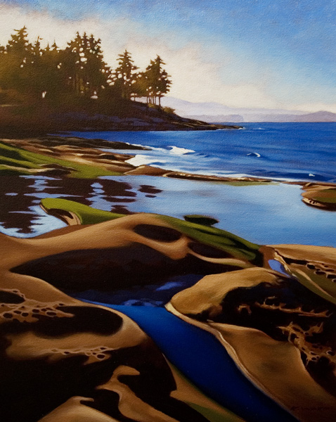 SOLD "Island Shores" 16 x 20 - oil $1425 Framed $1510 Custom framed