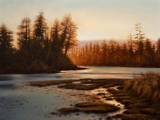 SOLD "Low Tide at Dusk," by Ray Ward 12 x 16 - oil $1170 Unframed $1400 Custom framed