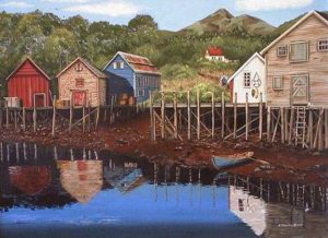  SOLD
"Maritime Village"
by Helen Downing-Hunter
18 x 24 – acrylic
$2035 Framed