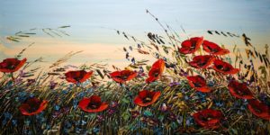  SOLD
"Poppy Sunrise"
 by Maya Eventov
24 x 48 – acrylic
$2755 Unframed