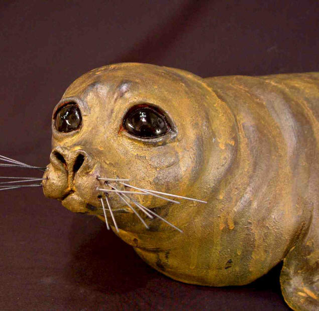SOLD "Seal Pup" Original Fired Clay - 21" long $350