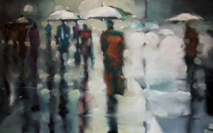  SOLD
"Sidewalk Kaleidoscope"
 by Harold Braul
30 x 48 – oil
$2780 (thick canvas
wrap without frame)