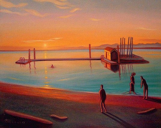 SOLD "Summer Evening, Crescent Beach" 16 x 20 - oil $1150 Framed