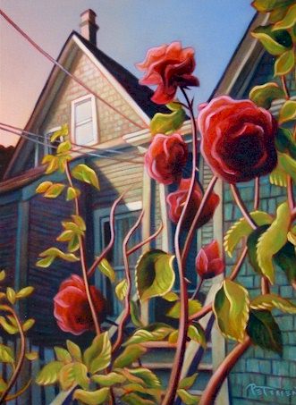 SOLD "Susie's Roses" 16 x 20 - oil $1150 Framed