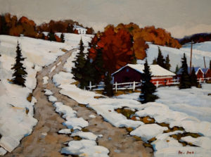 "Winter Road," by Min Ma 9 x 12 - acrylic $1090 Unframed