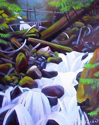 SOLD "The Creek" by Niels Petersen 8 x 10 - oil $425 Framed