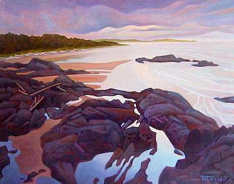 SOLD "Long Beach, Vancouver Island" by Niels Petersen 16 x 20 - oil $925 Framed