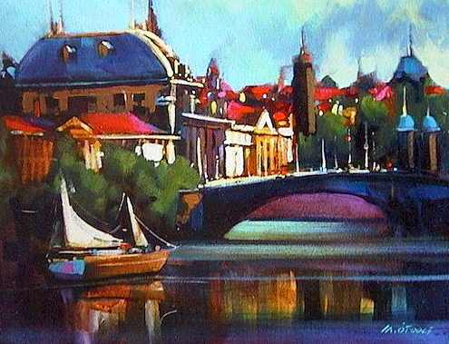 SOLD "Prague" by Michael O'Toole 11 x 14 - acrylic $575 Framed