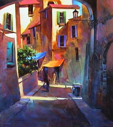 SOLD "In the Shadows of Volterra" by Michael O'Toole 36 x 40 - acrylic $2800 (canvas wrap without frame)